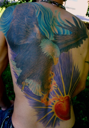 Tattoos - Eagle & sacred heart - 20713